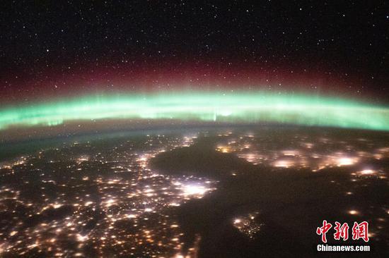 Stunning auroras seen from the Space Station