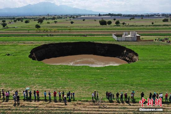 A massive sinkhole appears in central Mexico 